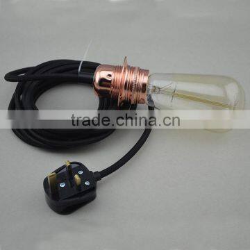 Factory direct sale pendant lamp/fabric plug cord with copper lamp holder                        
                                                Quality Choice