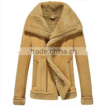 Women Fashion Sheepskin Shearling Lined Winter Bomber Jacket                        
                                                Quality Choice