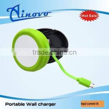 5V 1A micro wall charger with cable for samsugn galaxy s3, wall charger adapter