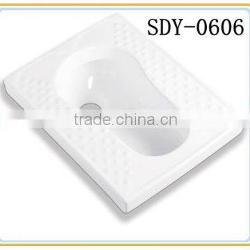 hot sale in  bathroom squatting pan with trapway ceramic wc pan