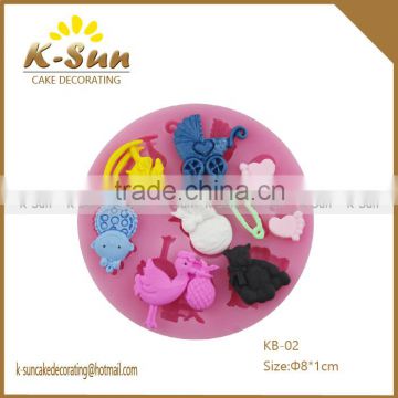 K-sun MINI baby stroller cute milk bottle fondant silicone mold