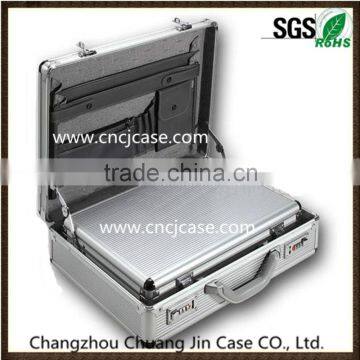 customized silver aluminum laptop carrying case