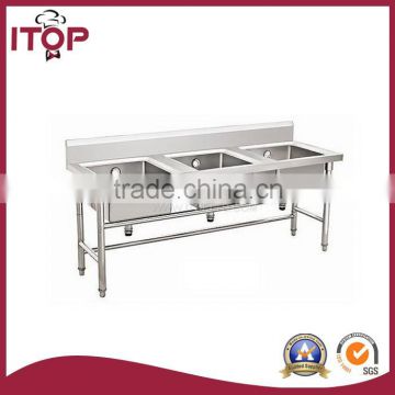 stainless steel AISI201 Triple Sink Bench