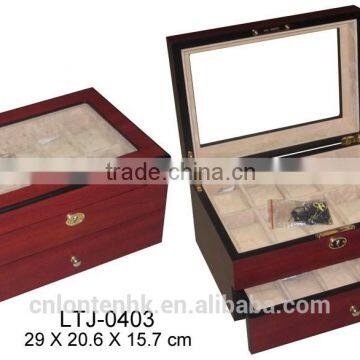 Glass Top Ebony Wooden Display Watch Box Manufacturer photo-2