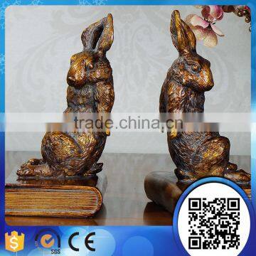 Wholesale Resin Animal Statue Bookends ,Rabbit Bookends for Desktop ornament