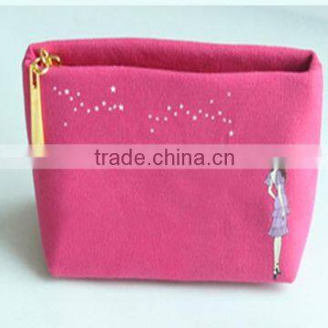 2014 polyester cosmetic bag pink girl's bag bag in bag beauty bag