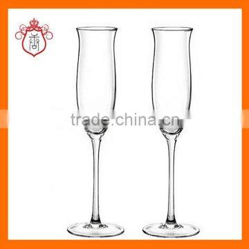 Hand blown tulip shaped glass,champagne flute