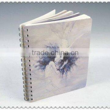 custom mini Fashion style design print leather binding cover spiral notebook