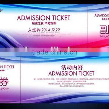 exclusive high-end thermal paper music event ticket printing