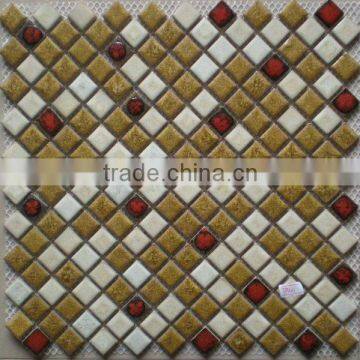 waterproof luminous gold and white ceramic mosaic tile