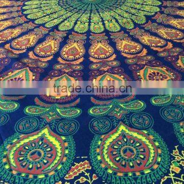 Indain Cotton bed sheet Hippie Tapestry beach Picnic coverlet Traditional multi color prints