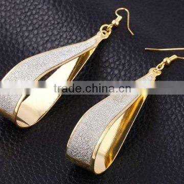 Women Crystal Earrings Scrub Water Drop Lovely Silver / Gold Hook Dangle Party