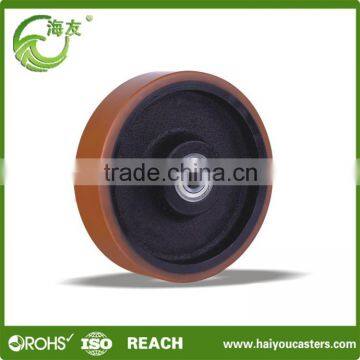 High elastic 200mm pu wheel with cast iron centre