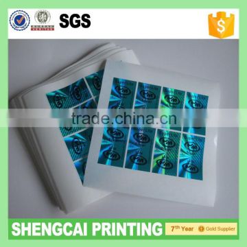 3D hologram sticker with 1 Color printing