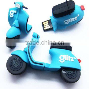 custom soft pvc motorcycle shape usb 2.0 flash drive