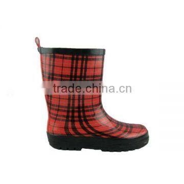 Toddler Girls and boys Lined Plaid rain boots