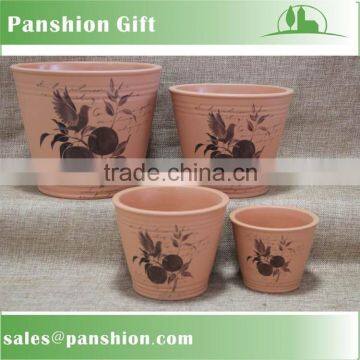 Wholesale round flower pot , garden ceramic flower pot , cheap terracotta flower pot