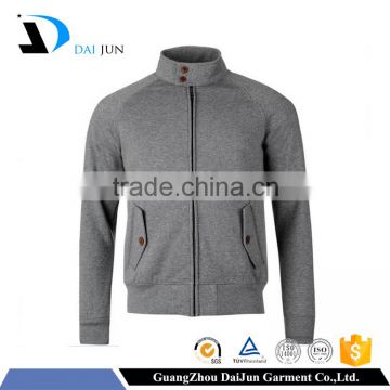 Daijun oem high quality high neck men 100% cotton zip up long sleeve hoody