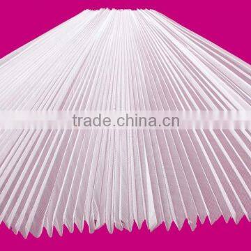 White and Stiff Pleated Fabric Lace Mesh for Wedding Dresses or Ballet