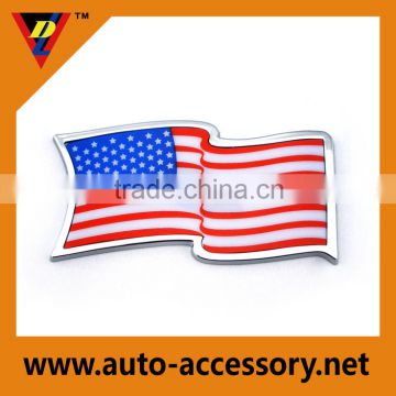 Plastic chrome america flag car emblem badge name