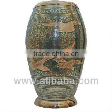 Return Home Green 10" Solid Brass Cremation Urn