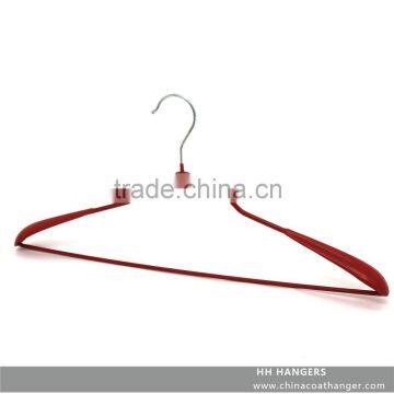 The HEAD metal red suit hanger with eco-friendly red rubber paint coating,matal coat hanger