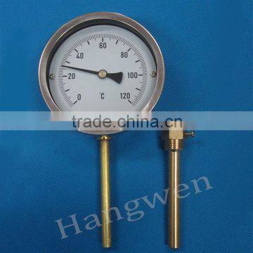 Industrial usage black steel hot water bimetallic thermometer