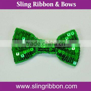 Wholesale Green Christmas Small Sequin Hair Bows