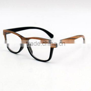 Double Color Layers Maple Wood Prescription Optical Frame Cut Design