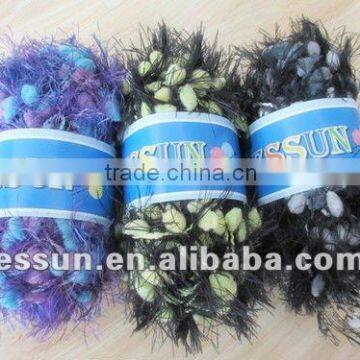 pompon feather yarn hand knitting yarn