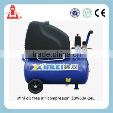 portable small piston air compressor oil free 2HP ZBW60A-24L