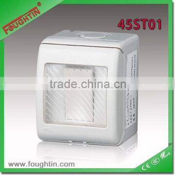 Waterproof IP55 electrical switch socket 1gang wall waterproof switch