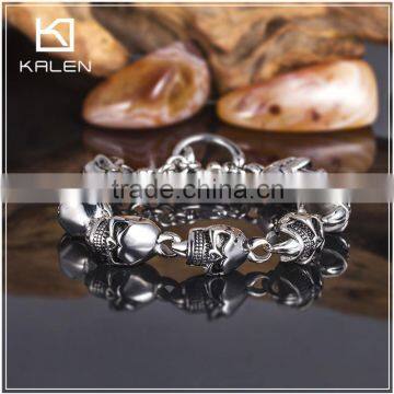 high italian skull bracelet with stainless steel bracelet clasp