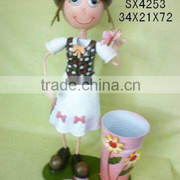 big size metal flower pot decoration doll
