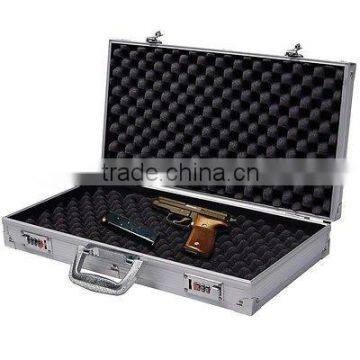 New Aluminum Framed Locking Gun Pistol HandGun Lock Box Hard Storage Carry Case