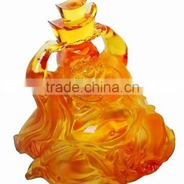 WF029 24% lead crystal sculpture buddha of wealth