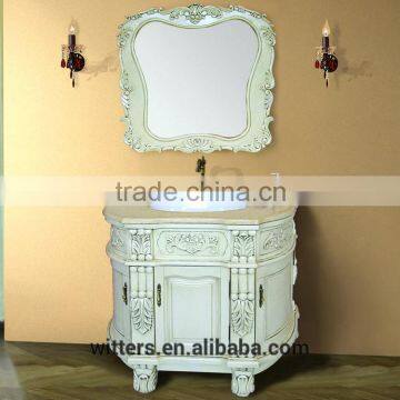 WTS-1288 40'' French Luxury Boutique Marble Bathroom Vanity and Mirror for Five Star Hotel photo-5