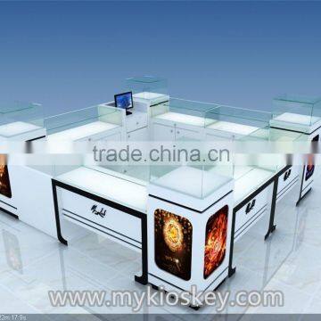 Luxury Baking Paint Jewelry Kiosk, Jewelery Shop Design, Mall Jewelry Kiosk Design for Sale