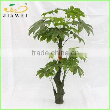 cheap model artificial big fatsia trees plastic trunk