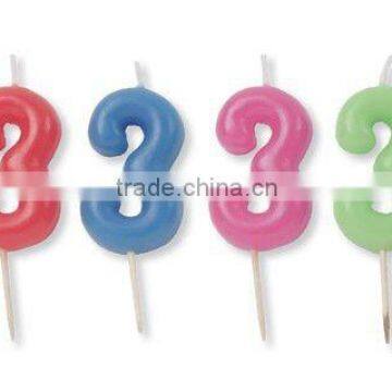 Wholesale Plain Candles 3 Numeral Birthday Candle Number 0-9/ solid color Number candles Solid Color Partyware Party Supplies