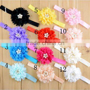 beaded center lace flower handmade hair accessories for baby headbands