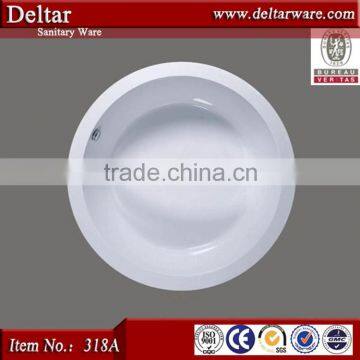 2015 good design white color Round bathtub for two people,bathtub round prices