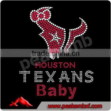 Popular Houston Bull Texans Baby T Shirt Transfer Rhinestone Patterns