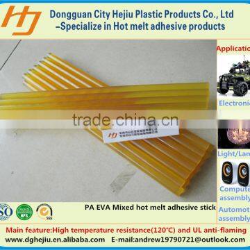 Environmental amber yellow hot melt adhesive glue stick