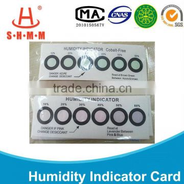 DMF Free Vacuum packing color change humidity card