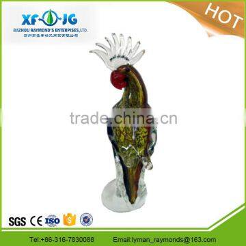 Murano glass parrot, handmade glass animals