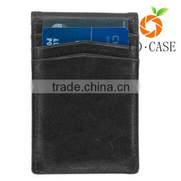 RFID Slim Men genuine leather wallet with zip coin pocket & card cash holder