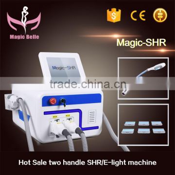 Best Product !!! Permanent Double Handles Hair Removal Machine SHR OPT E-Light Hair Removal Machine