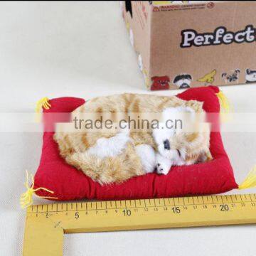 Handmade lifelike Mini size synthetic fur sleeping cat toy