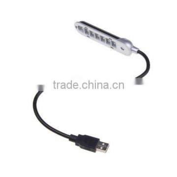 Metal Tube Flexible USB 7 LED Desk Reading Light Computer Light For PC Laptop